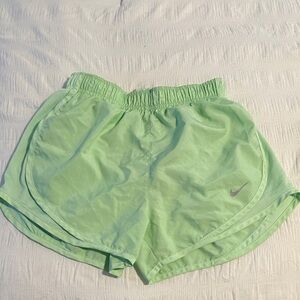 Nike Women's Light Green Dri-Fit Athletic Shorts